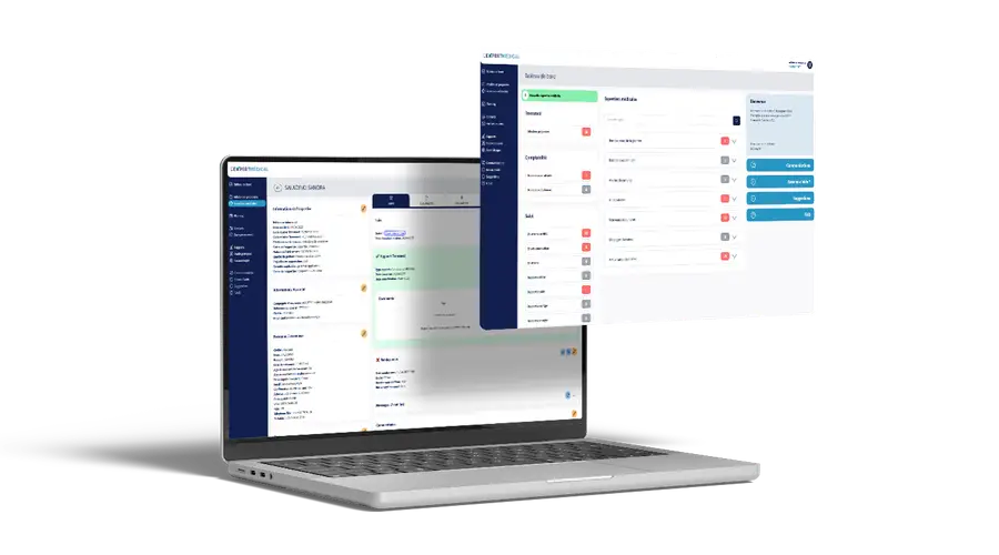 Interface du tableau de bord LEXPERTMEDICAL - gestion des dossiers d'expertise médicale